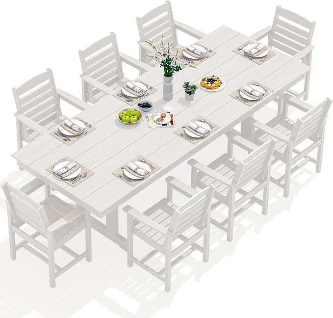SERWALL Outdoor Dining Chairs Set of 2, All-Weather HDPE Patio Chair - Image 4