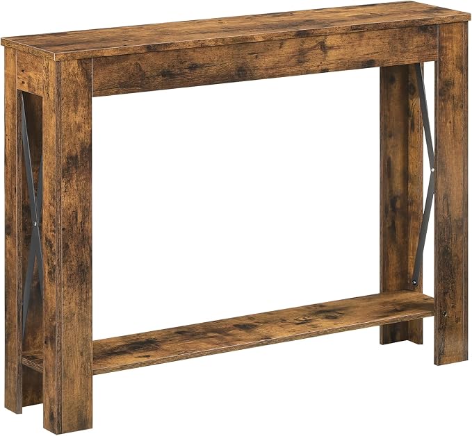 YATINEY Farmhouse Console Table, 39.4'' Small Narrow Entryway Table, Wood Couch by Yatiney