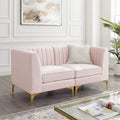 Modway EEI-4346-PNK Triumph Channel Tufted Performance Velvet Loveseat by Modway