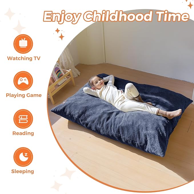 MAXYOYO 3 in 1 Kids Bean Bag Chair Couch, Convertible Chair Folds from Bean Bag - Image 8