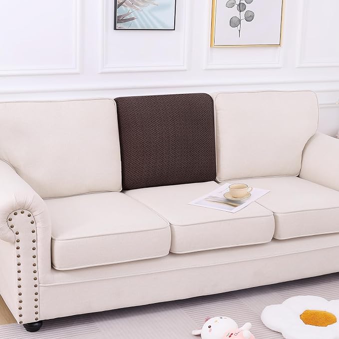 Smiry Waterproof Couch Cushion Covers, Stretch Jacquard Thick Sofa Cushion - Image 5