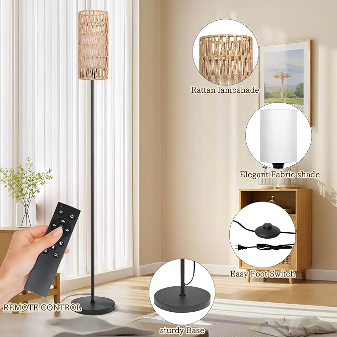 Ruiever Floor Lamp for Living Room, Farmhouse Floor lamp, Modern Standing lamp - Image 5