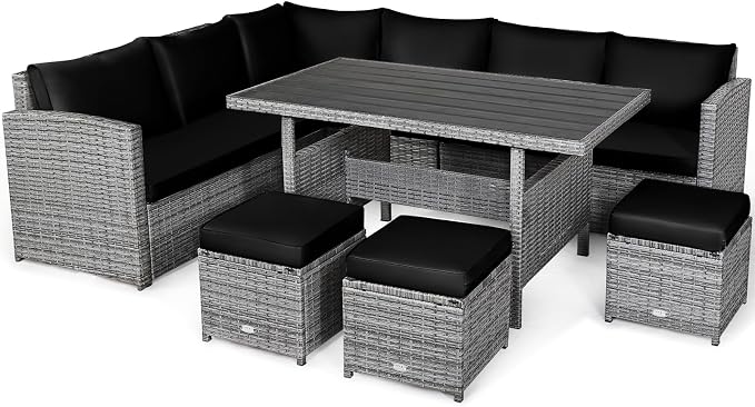Tangkula 7 Pieces Patio Furniture Set, Outdoor Sectional Rattan Sofa Set - Image 9
