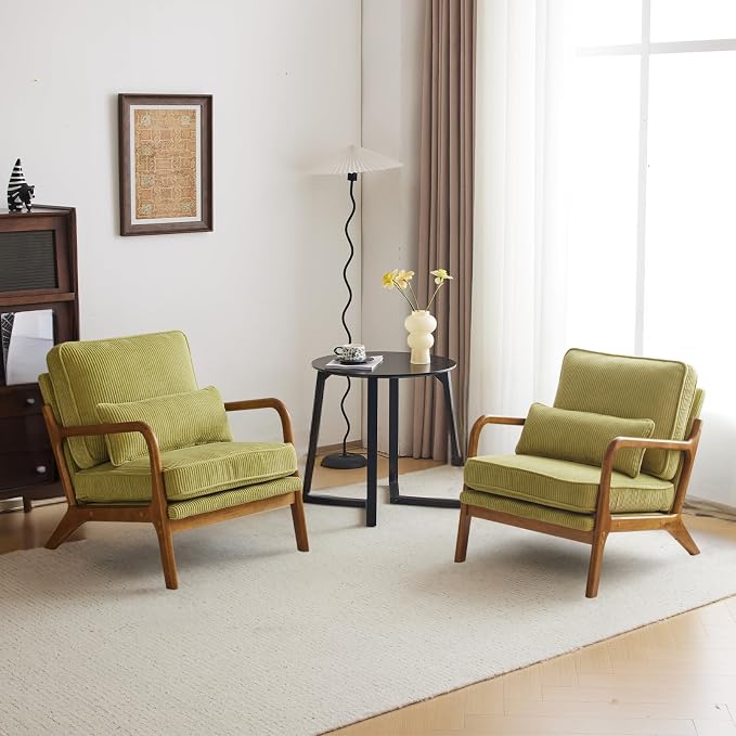 Karl home Mid-Century Modern Accent Chair, Living Room Chairs - Image 7