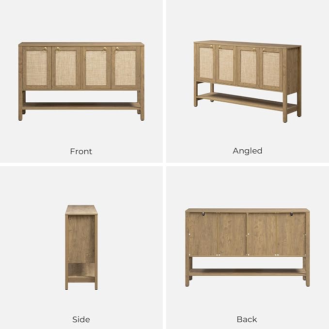 SICOTAS Rattan Sideboard Buffet Cabinet - Image 9