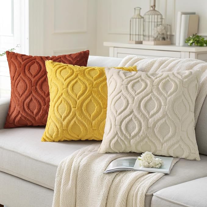 decorUhome Summer Throw Pillow Covers 16x16 Inch Set of 2, Soft Plush Faux Wool - Image 8