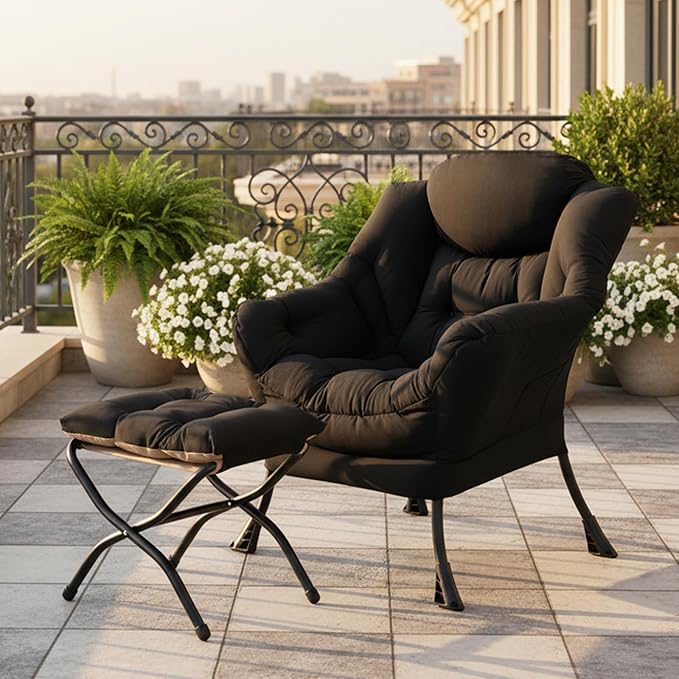 Tiita Lazy Chair with Ottoman, Comfy Leisure Sofa Armchair with Ottoman - Image 3