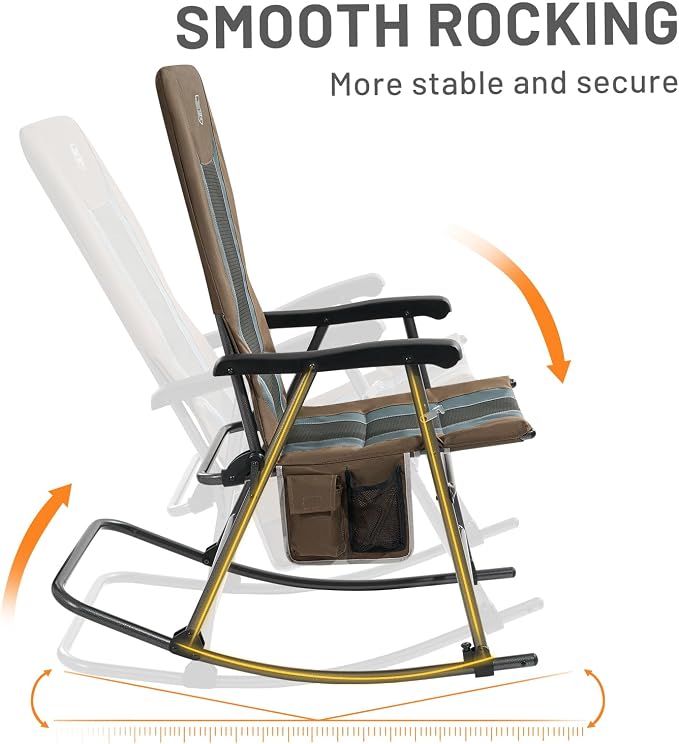 TIMBER RIDGE Outdoor Folding Rocking Chair, Hard Armrests - Image 6