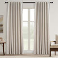 Topfinel Custom Drapery 92 Inch Long Blackout 2 Panels Neutral Linen Blackout by Topfinel