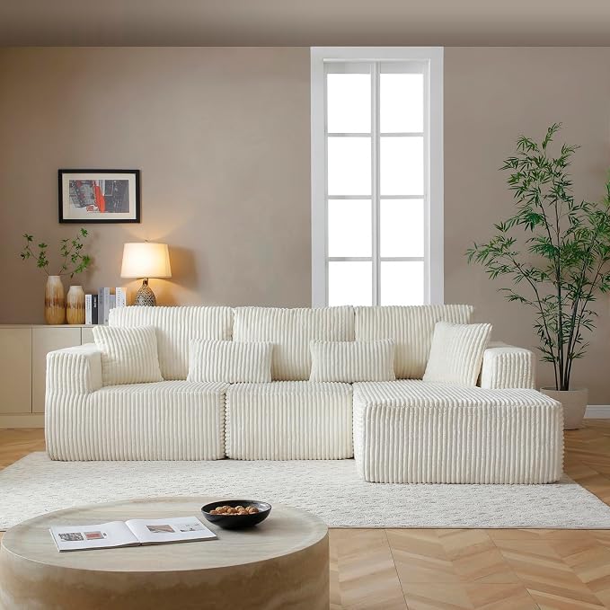 110" Cloud Sectional Couch, Modular Sectional Sofa by HANXIN
