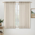 MIULEE Cream Linen Curtains 54 Inch Length 2 Panels by MIULEE