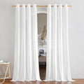 NICETOWN Linen Flax Semi Sheer Curtains 92" Length, Grommet Window Treatments by NICETOWN