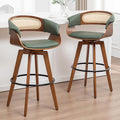 Set of 2 Rattan Swivel Bar Stools by KUNZENTLIVING