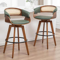 Set of 2 Rattan Swivel Counter Stools by KUNZENTLIVING