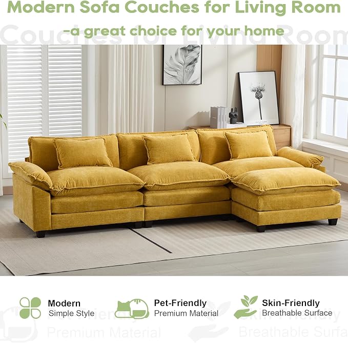 Oprisen 120" Modular Sectional Sofa, Comfy Cloud Couch Sectional Sofa - Image 7