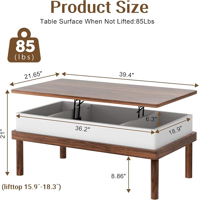 Shintenchi Coffee Table, Lift Top Coffee Table - Image 3