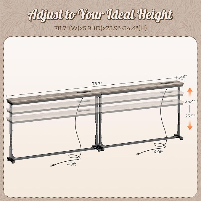 Huuger 78.7 Inch Behind Couch Table - Image 2