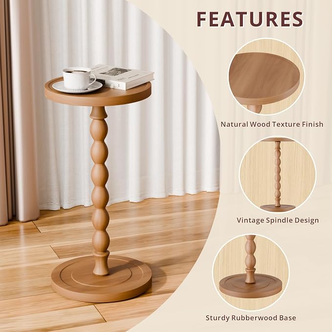 Small Side Table, Rubberwood‌ Drink Table - Image 4