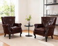 Modern Accent Chair Set of 2, Mid-Century PU Leather Armchair by LOVSPATIOFURNITURE