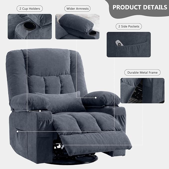 Swivel Rocker Recliner Chair - Image 9