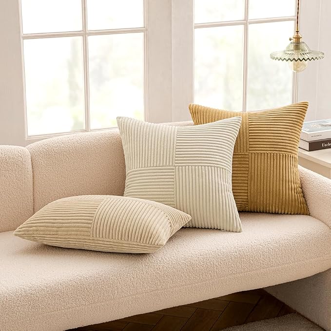 MIULEE Cream Decorative Lumbar Throw Pillow Covers 12x20 Inch - Image 5