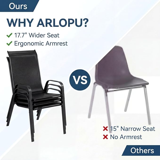Arlopu 5 Piece Outdoor Patio Dining Set, Porch Furniture - Image 3