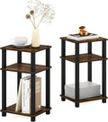 Furinno JUST Side Table Set of 2, 3-Tier Open Shelf End Table, Toolless by Furinno-FitsYourSpaceFitsYourBudget