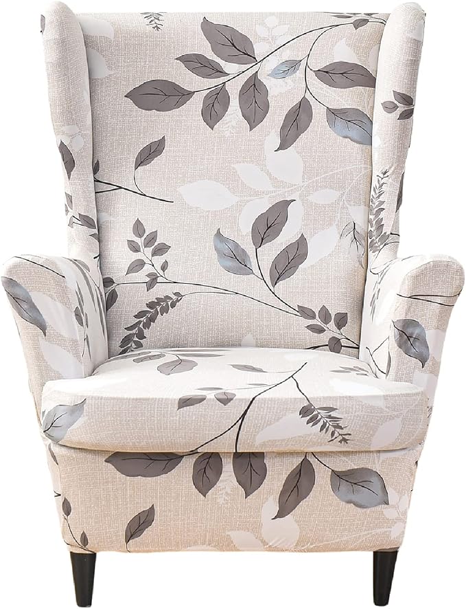 KRFOONN Wingback Chair Covers Slipcovers 2 Piece Stretch Wing Chair Covers by KRFOONN