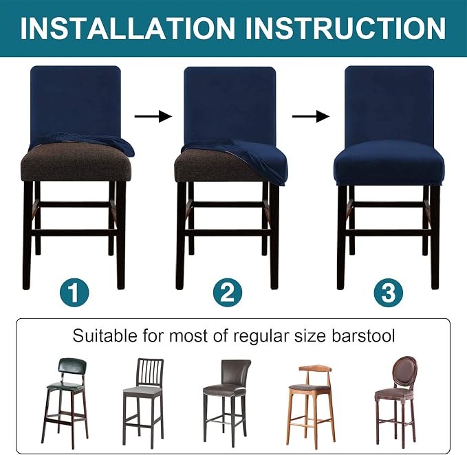 Turquoize Bar Stool Covers 2 Pack Bar Stool Covers - Image 5