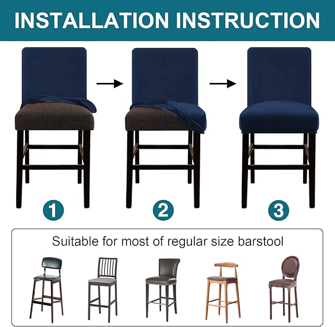 Turquoize Bar Stool Covers 4 Pack Bar Stool Covers - Image 5