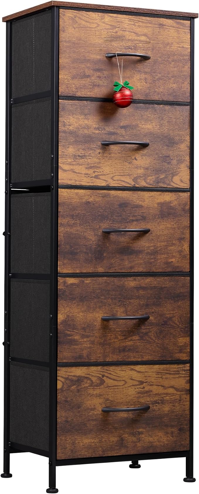 WLIVE Fabric Dresser for Bedroom, 5-Drawer Tall Dressers, Storage Organizer by WLIVE