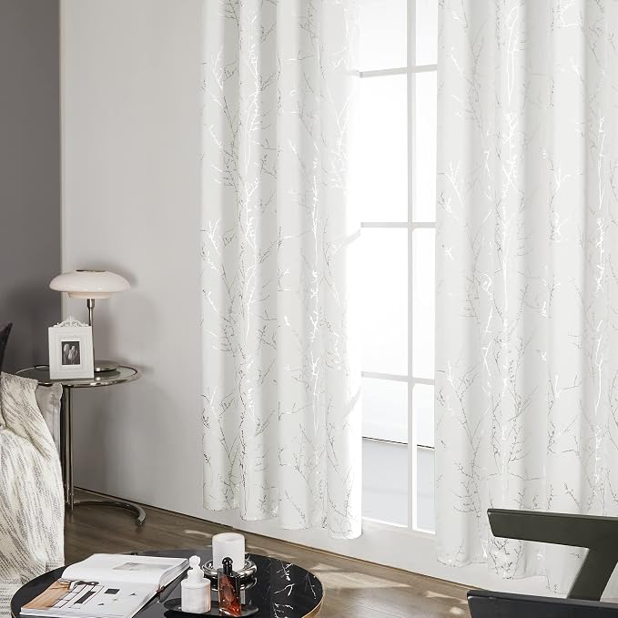 Deconovo White Curtains 72 Inches Long, Room Darkening Curtain, Thermal - Image 5