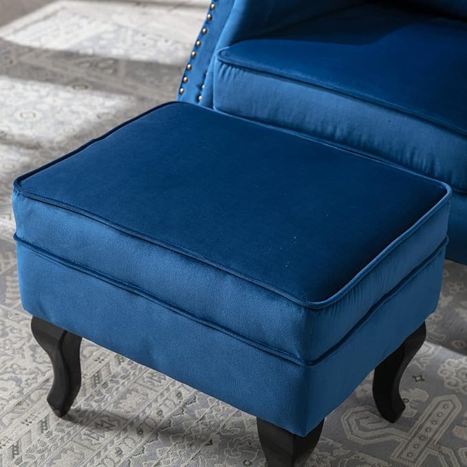 Mid Century Modern Accent Chair Upholstered Armchair Comfy Velvet Tufted - Image 5
