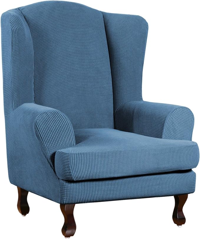 Turquoize Wingback Chair Covers 2 Piece Wing Chair Slipcover Stretch Slipcovers by Turquoize
