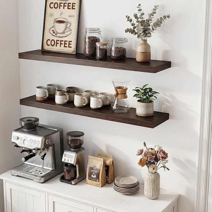 31.5in Floating Shelves for Wall, Wall Mounted Shelves for Decor Storage Set of - Image 6
