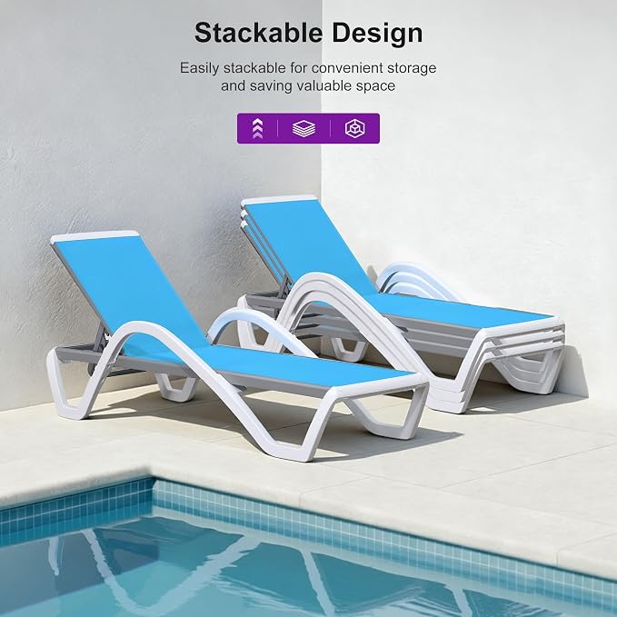 PURPLE LEAF Patio Chaise Lounge Chair - Image 5