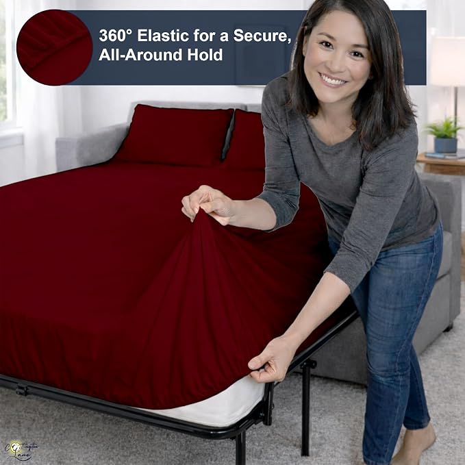 Cottington Lane Sleeper Sofa Sheets Full Size, 4 Piece Premium Quality 100% - Image 4