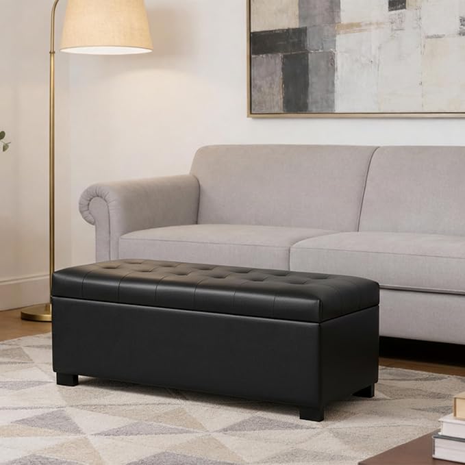 HomePop Large Tufted Storage Bench - Image 4