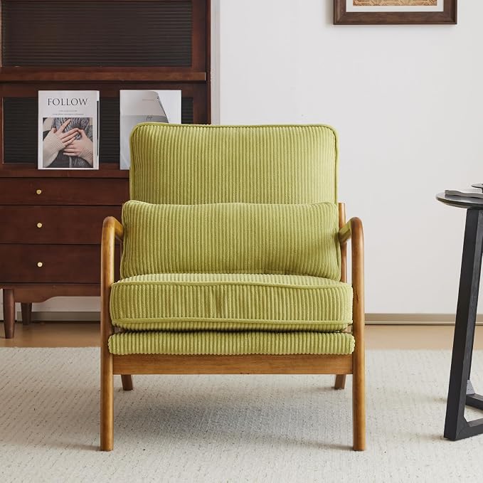 Karl home Mid-Century Modern Accent Chair, Living Room Chairs - Image 4