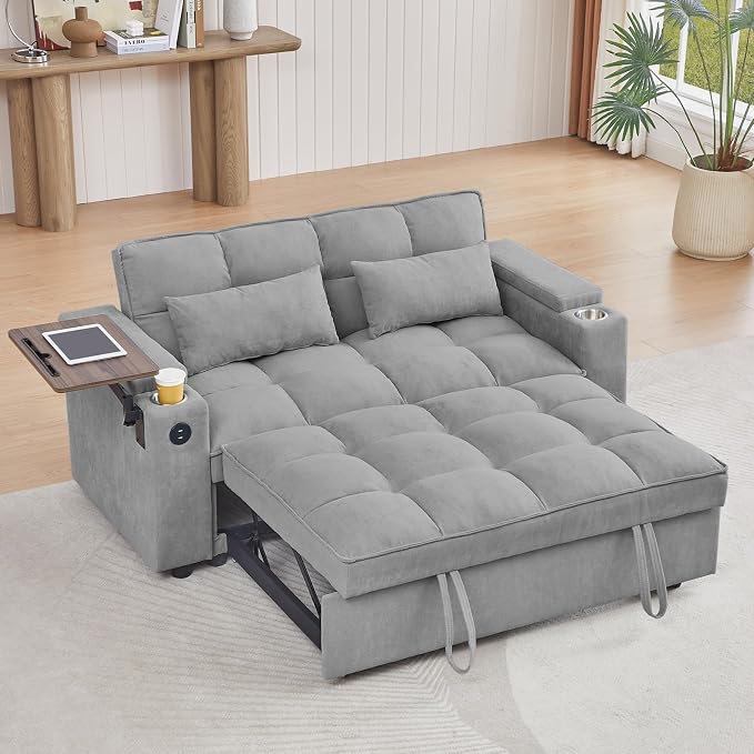 Auvsoce 65'' Convertible Sleeper Sofa Bed - Image 3