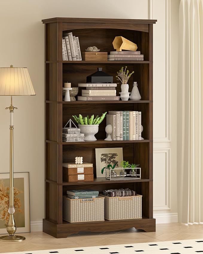 TVU 5-Tier Wooden Bookshelf, 31.5" W x 65" H ×9.9" D Bookshelf - Image 6