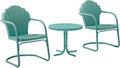 Crosley Furniture Tulip 3-Piece Outdoor Chair and Side Table Set, Retro Metal by CrosleyFurniture