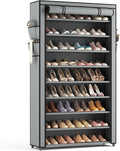 LANTEFUL Shoe Rack with Covers 10 Tier Tall Shoe Rack Organizer Large Capacity by LANTEFULforTidyingHouse