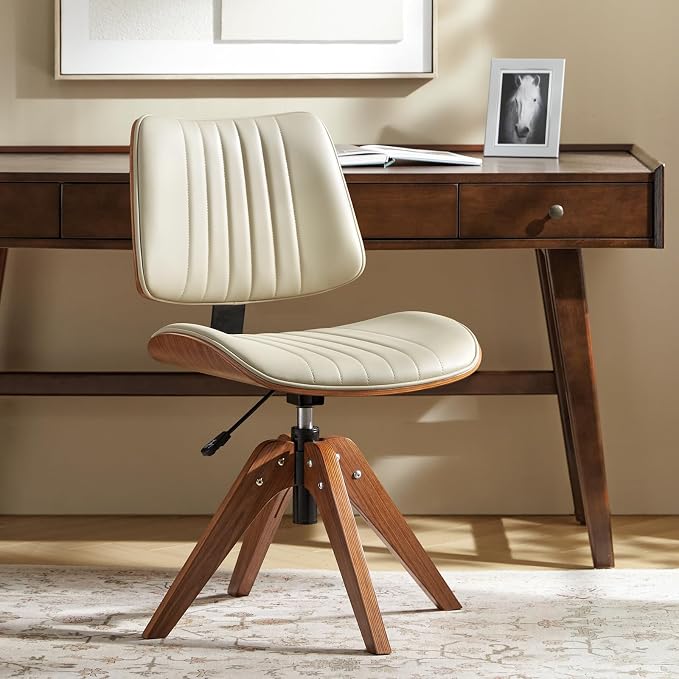 HULALA HOME Faux Leather Home Office Chair by HULALAHOME