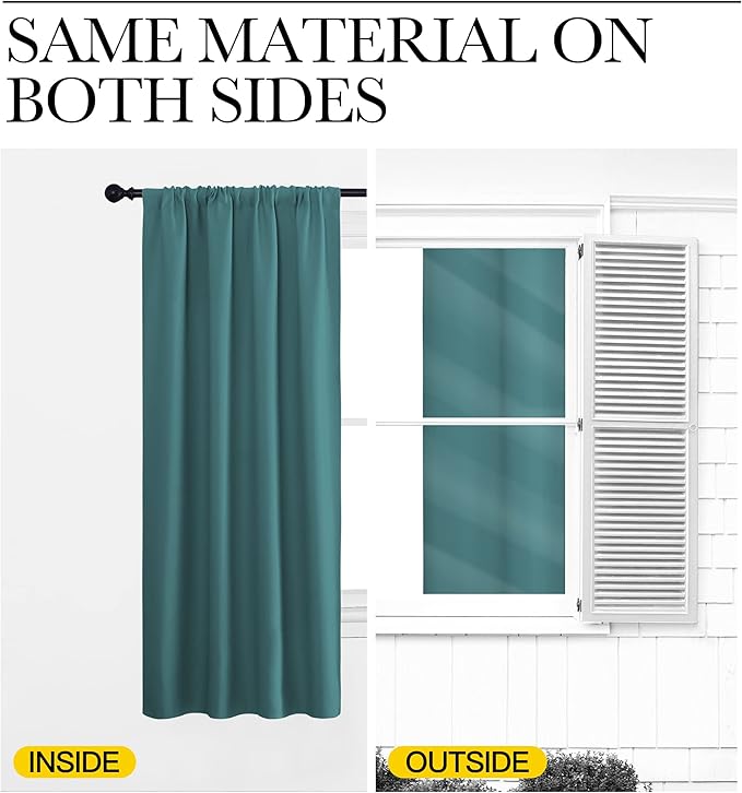 NICETOWN RV Blackout Curtains for Camper Windows, Sea Teal, Kitchen Curtains - Image 5