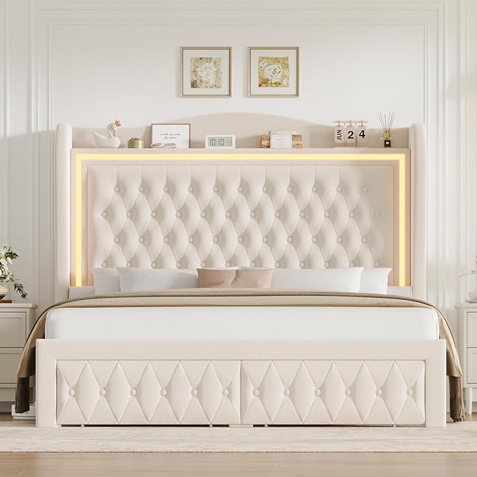 Queen Bed Frame 55" Tall Headboard - Image 5