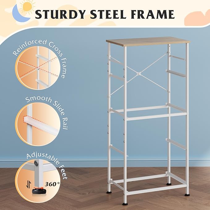 WLIVE Dresser with 4 Drawers, Storage Tower, Organizer Unit, Fabric Dresser - Image 7