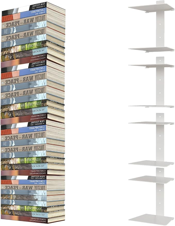 Invisible Floating Bookshelves 6 Tier, Heavy Duty Metal Book Organizer by liberty