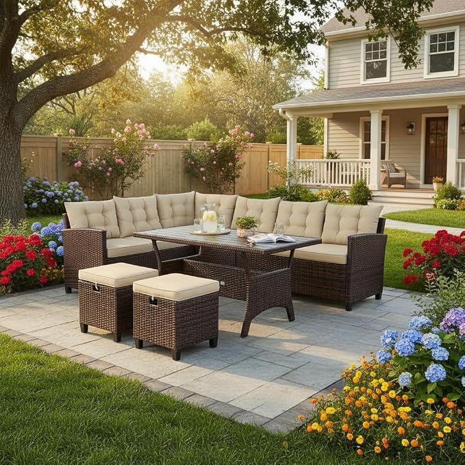 Tangkula 5 PCS Patio Furniture Set, Outdoor Conversation Set - Image 2