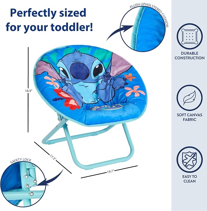 Disney Stitch 19” Frame Folding Toddler Saucer™ Chair - Image 3